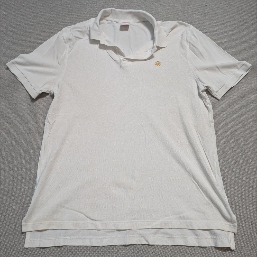 Brooks Brothers Polo Shirt Men's L White 1818 Cotton Performance Original Fit
